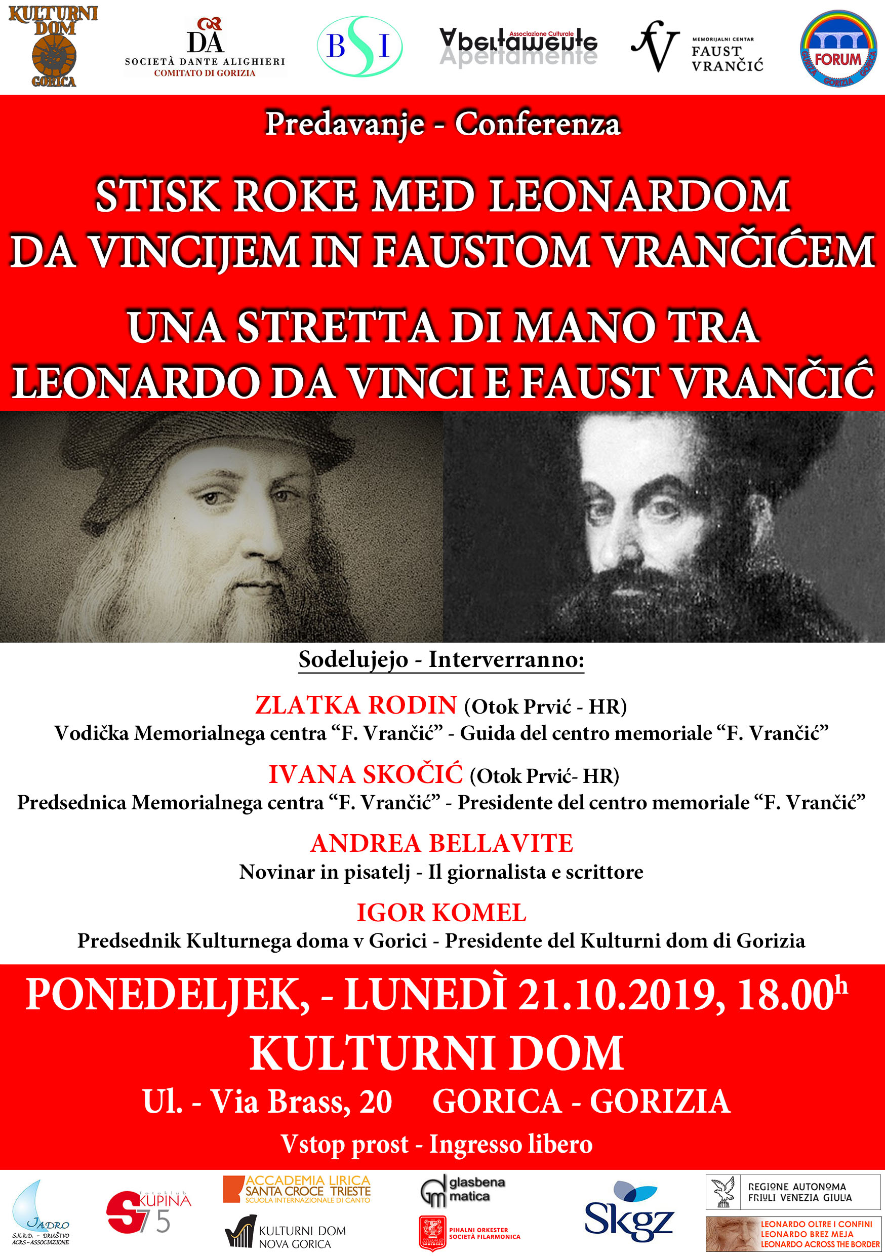 Stisk Roke Med Lenardom Da Vincijem in Faustom Vrančićem